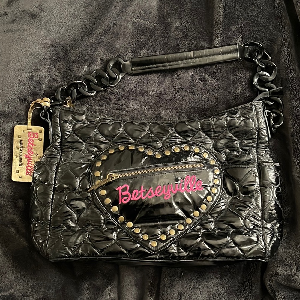 Betsey Johnson quilted heart bag